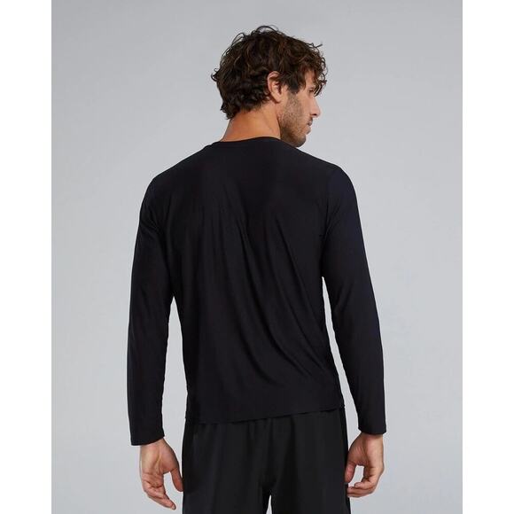 TYR Airtec™ Men's Long Sleeve Tee - Solid Black Medium NWT - Picture 3 of 4